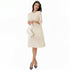 Elegant Asymmetric Pleated  Dress - DR1270 Beige